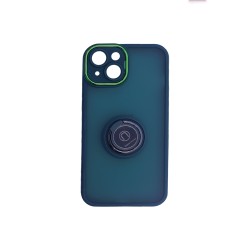 Capa com Anel de Suporte para Apple iPhone 14 Verde Fumado
